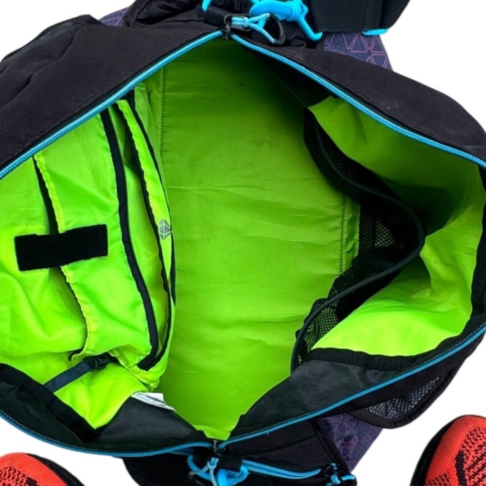 Adidas Climaproof Gym Bag Black Purple Teal Geometric Duffel Yoga Tote Strap - Picture 7 of 7